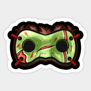 Green Rotten Zombie Mask Costume for Halloween Sticker